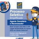 O IBGE abriu as inscrições do processo seletivo para contratar os recenseadores que vão trabalhar na coleta do censo demográfico 2022